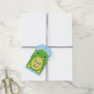 Dragon Baby Shower Blue Gift Tags