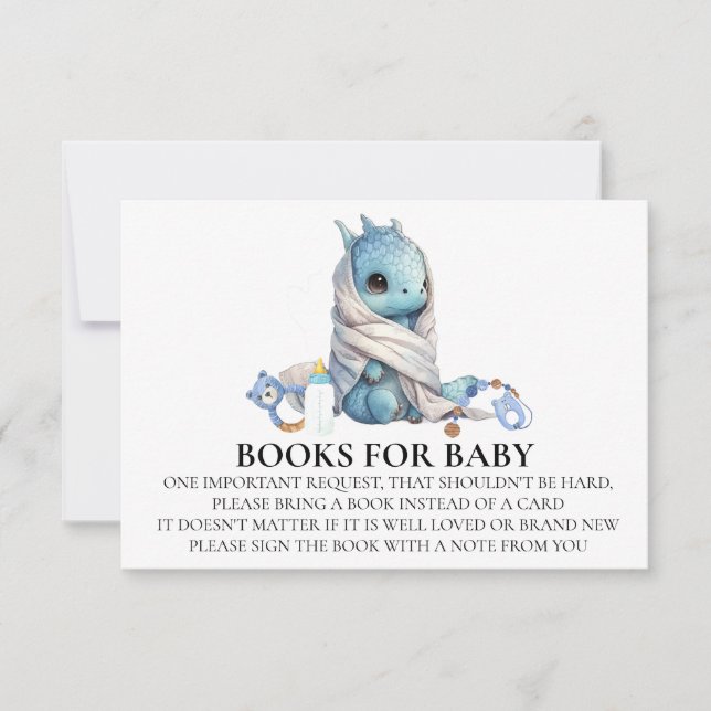  Dragon Baby Shower Book for Baby Invitation (Front)