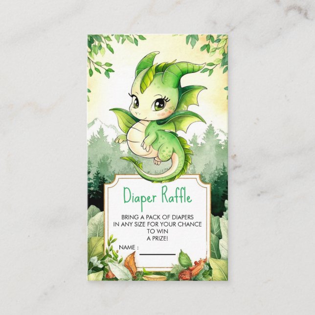 Dragon Baby Shower Enclosure Card (Front)