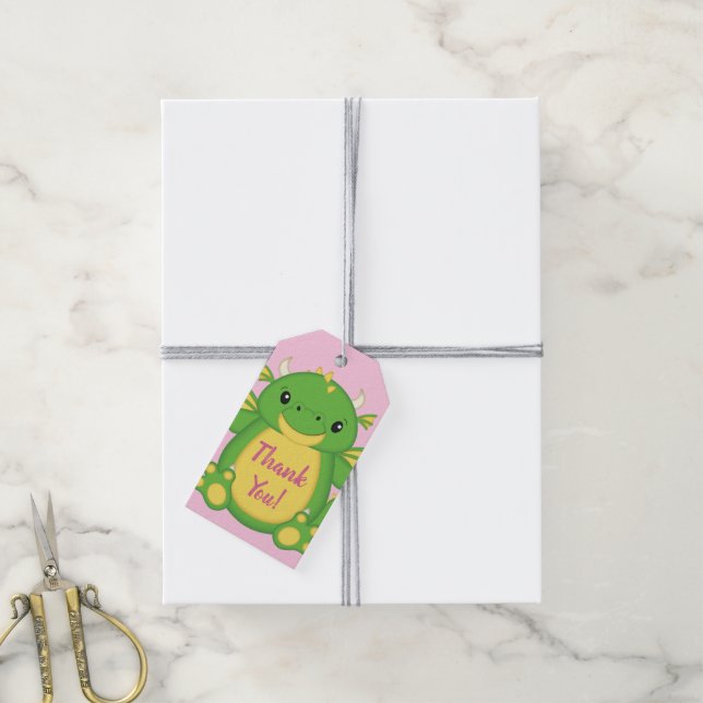 Dragon Baby Shower Gift Tags (With Twine)