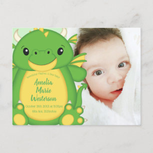 Dragon Baby Shower Green Postcard