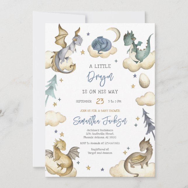 Dragon Baby Shower Invitation (Front)