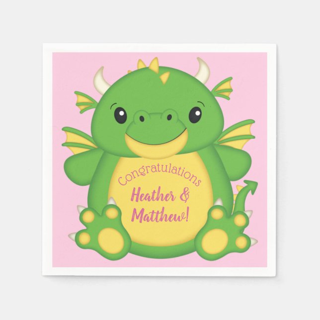 Dragon Baby Shower Napkin (Front)