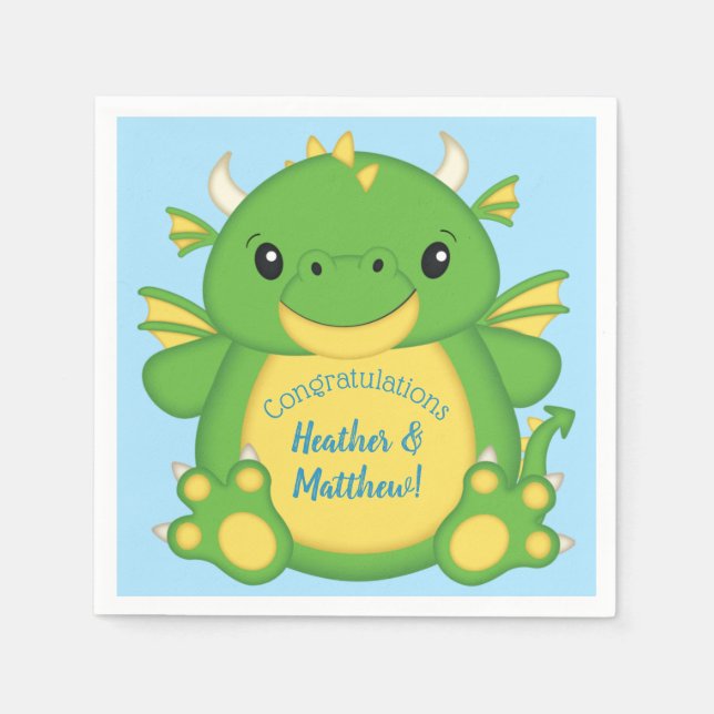 Dragon Baby Shower Napkin (Front)