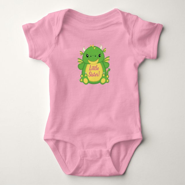 Dragon Baby Shower Pink Bodysuit (Front)