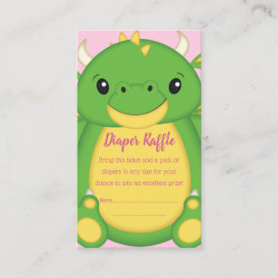 Dragon Baby Shower Pink Enclosure Card