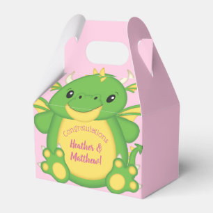 Dragon Baby Shower Pink Favour Box