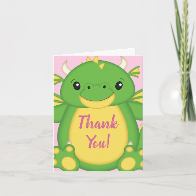 Dragon Baby Shower Thank You Card (Front)