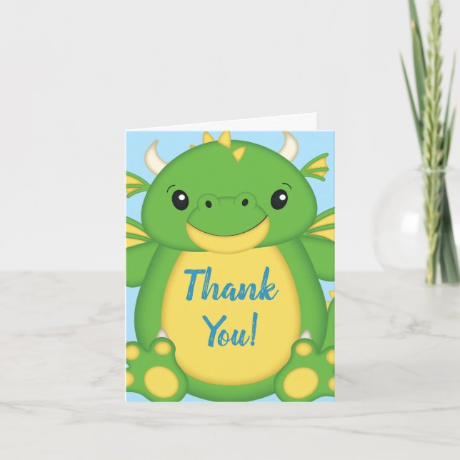 Dragon Baby Shower Thank You Card (Front)