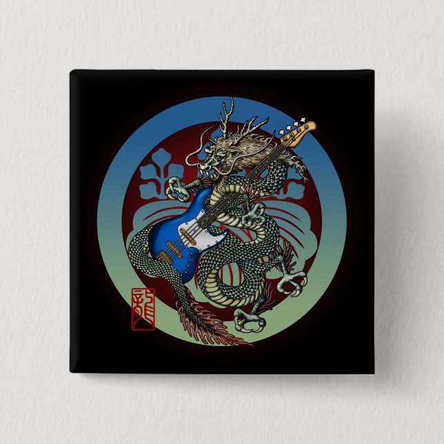 Dragon Bass 04 15 Cm Square Badge (Front)