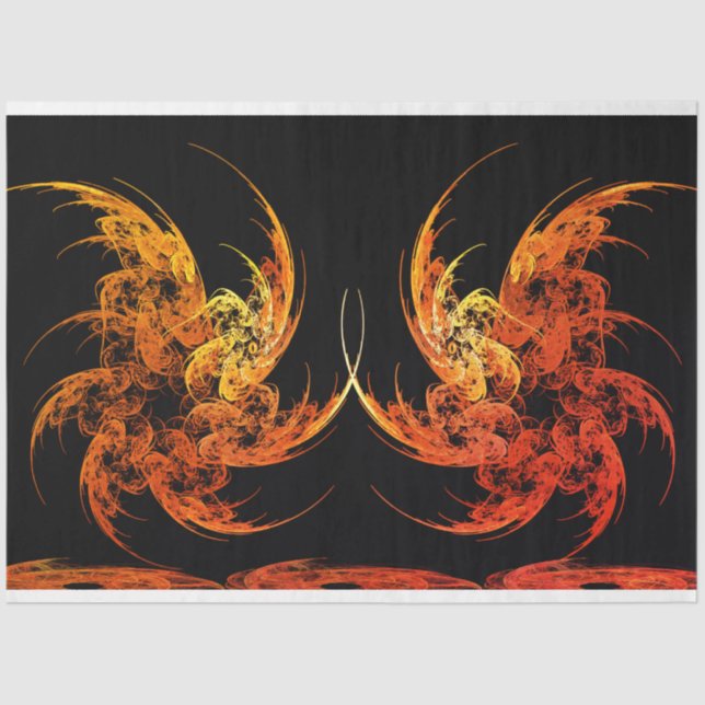 Dragon Battle Fractal Art Decoupage Tissue Paper (Front)