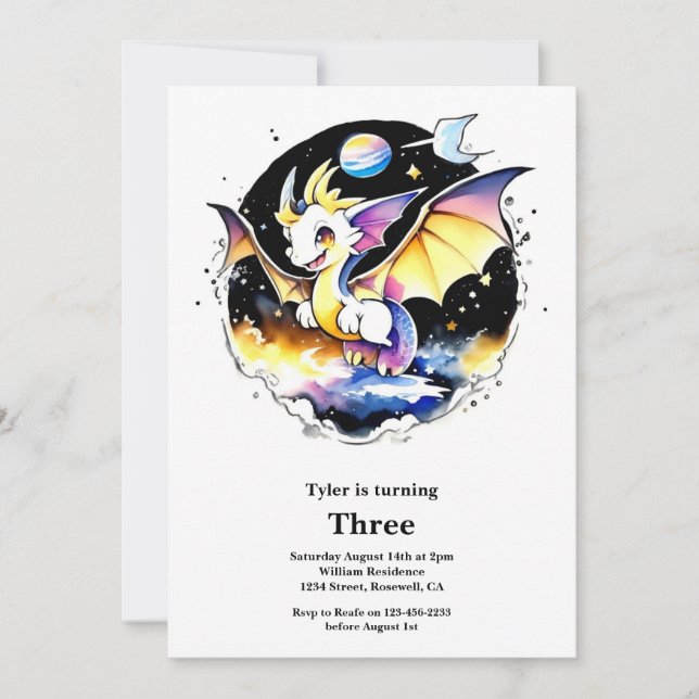 Dragon Birthday Invitation (Front)