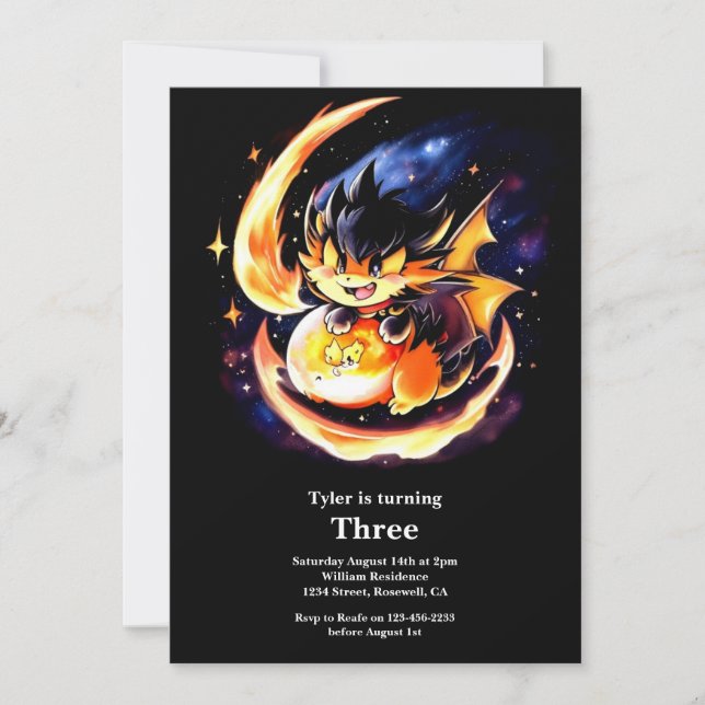 Dragon Birthday Invitation (Front)