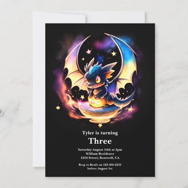 Dragon Birthday Invitation (Front)