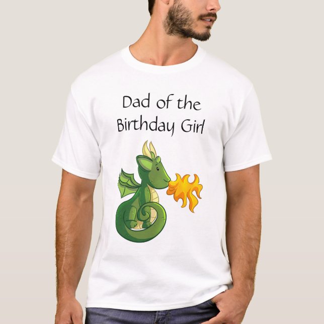 Dragon Birthday Party Dad T-Shirt (Front)