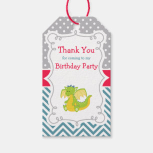 Dragon Birthday Party Gift Tag