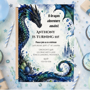 Dragon Birthday Party Invitation
