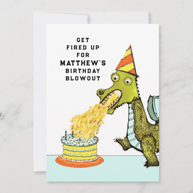 Dragon Birthday Party Invitations (Front)