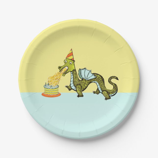 Dragon Birthday Party Paper Plate (Front)