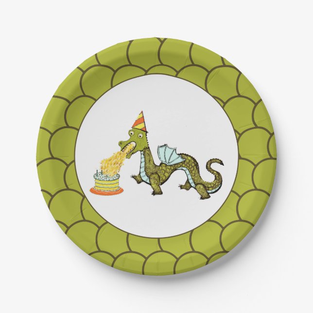 Dragon Birthday Party Paper Plate (Front)