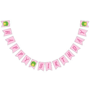 Dragon Birthday Party Pink Bunting