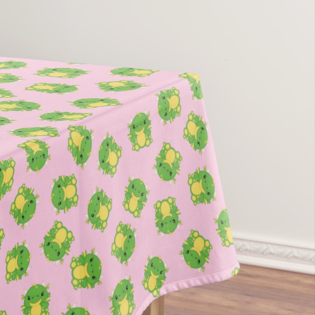 Dragon Birthday Party Pink Tablecloth (In Situ)