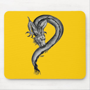 Dragon black and white Design Mouse Mat