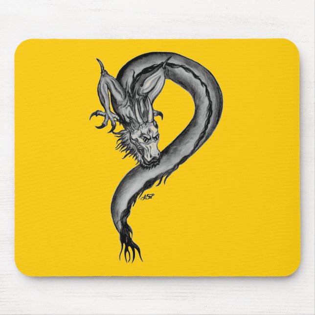 Dragon black and white Design Mouse Mat (Front)