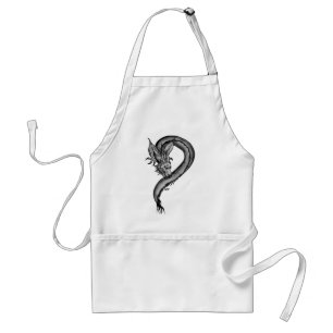 Dragon black and white Design Standard Apron