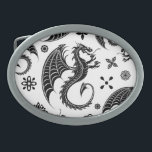 Dragon Black Shape Tattoo Style Belt Buckle<br><div class="desc">Black dragon Shape Tattoo Style. Original Vector Art Copyright BluedarkArt TheChameleonArt</div>