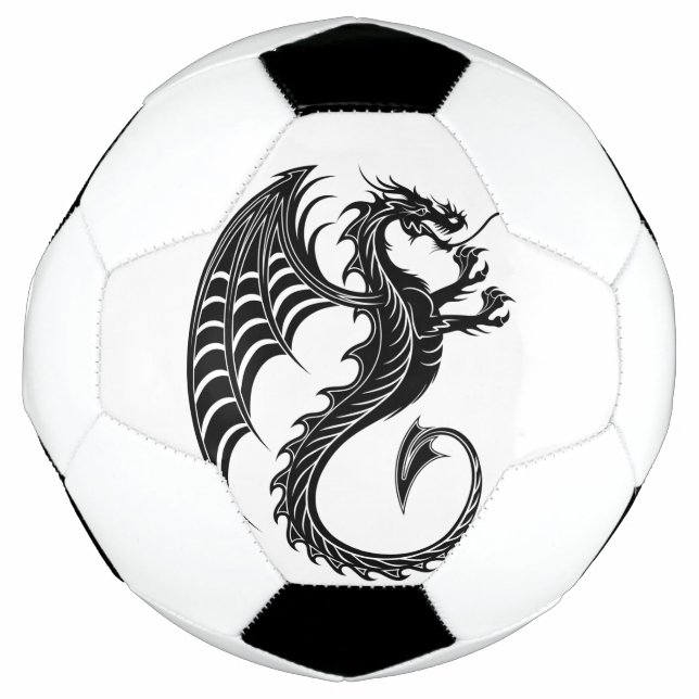 Dragon Black Shape Tattoo Style Football (Front)