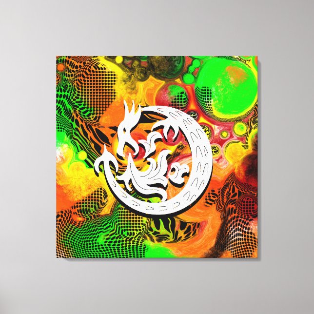 Dragon Blowing Fire Canvas Print (Front)