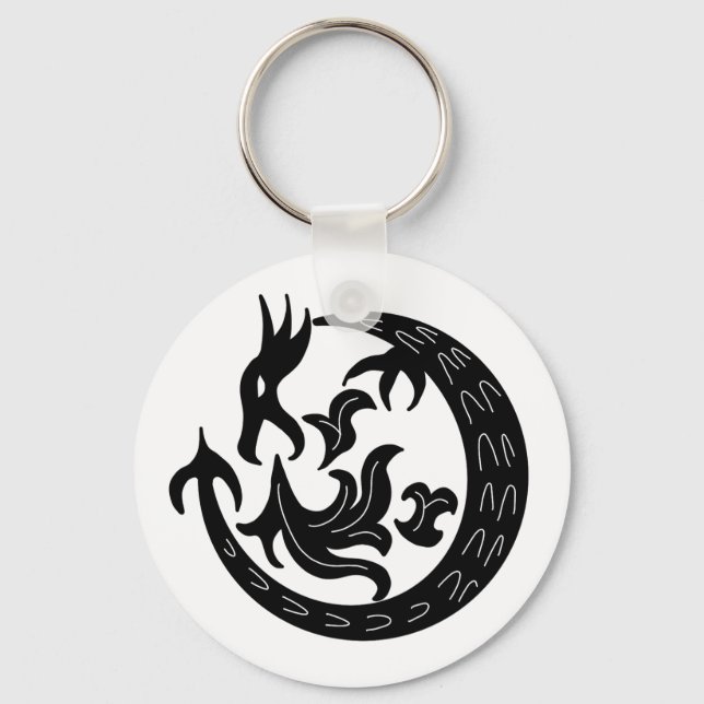 Dragon Blowing Fire   Key Ring (Front)