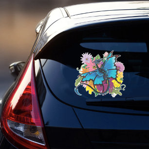 Dragon Blue Butterfly Flowers