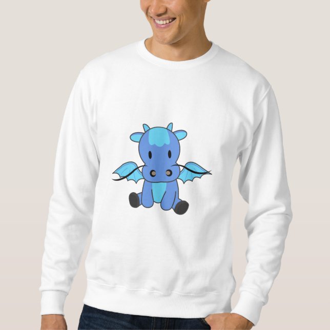 Dragon Blue Fairy Tale Fantasy Cute Sweatshirt (Front)