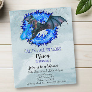 Dragon Blue Fire Budget Birthday Party Child's
