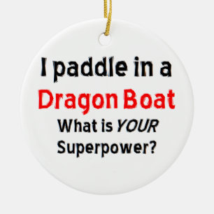 dragon boat paddle ceramic tree decoration
