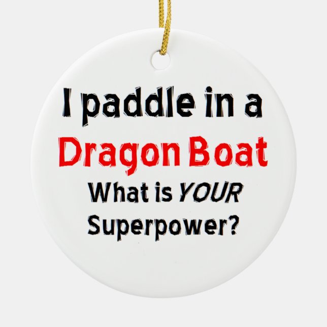 dragon boat paddle ceramic tree decoration (Front)