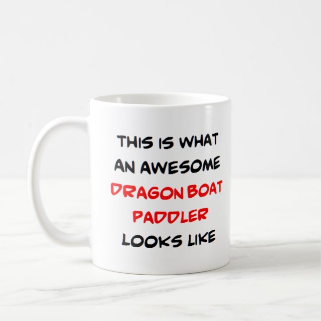dragon boat paddler, awesome coffee mug (Left)