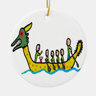 Dragon Boat Racing Ceramic Tree Decoration