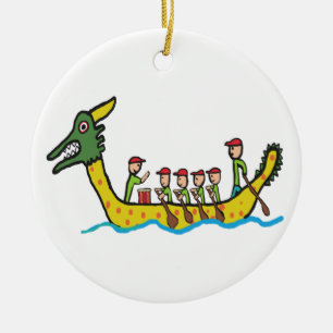 Dragon Boat Racing Ceramic Tree Decoration