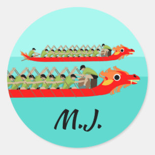 Dragon Boat Racing Classic Round Sticker