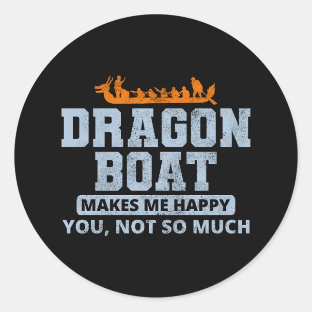 Dragon Boat Racing Crew Paddlers Water Sport Classic Round Sticker (Front)
