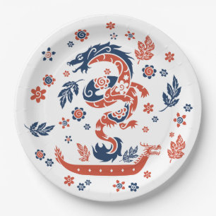 Dragon Boat Racing Design Paper Plate