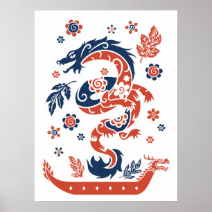 Dragon Boat Racing Design Poster