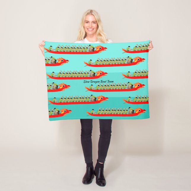 Dragon Boat Racing Fleece Blanket (In Situ)