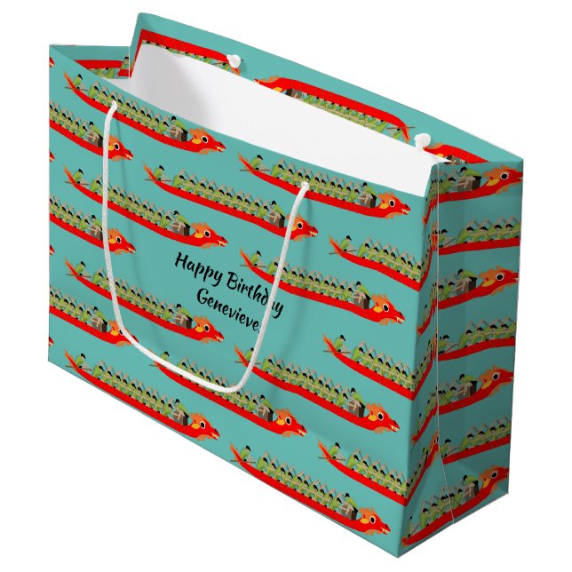 Dragon Boat Racing Large Gift Bag (Front Angled)