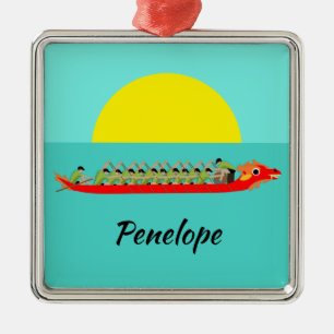 Dragon Boat Racing Metal Tree Decoration