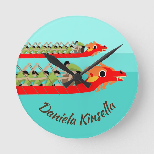 Dragon Boat Racing Round Clock (Front)