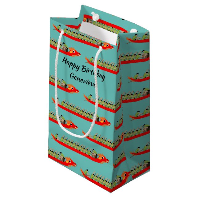 Dragon Boat Racing Small Gift Bag (Front Angled)